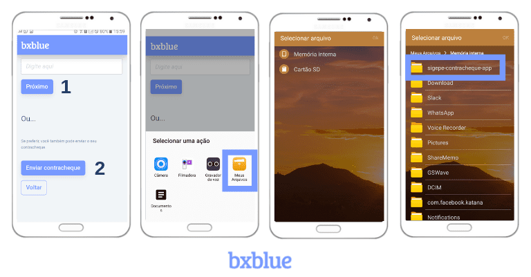 bxblue contracheque SIAPE SIGEPE Mobile plataforma envio