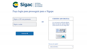 SIGAC/SIGEPE - site acesso online